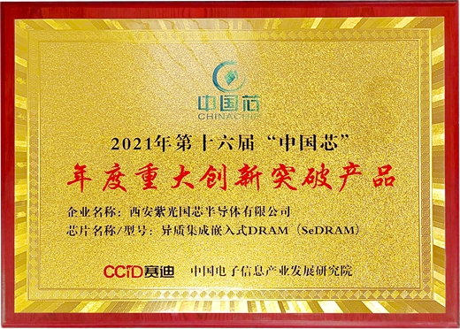 2021中国芯-年度重大创新突破产品荣誉牌